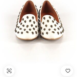 N.Y.L.A. White Skull Studded Flats